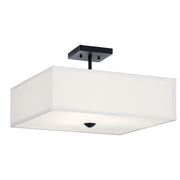 Kichler 43693BK Three Light Semi Flush Mount, Black