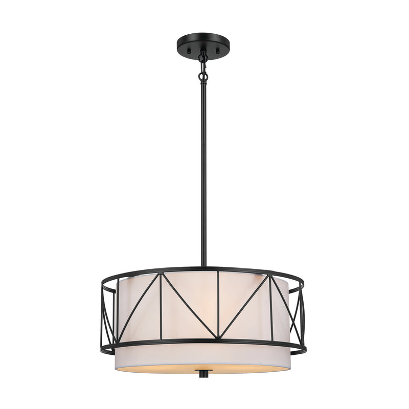 Kichler 52075BK Three Light Pendant/Semi Flush, Black