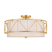 Kichler 52076CLG Four Light Semi Flush Mount, Classic Gold