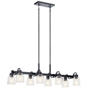 Kichler 52400BK Eight Light Linear Chandelier, Black