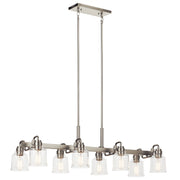 Kichler 52400NI Eight Light Linear Chandelier, Nickel Textured