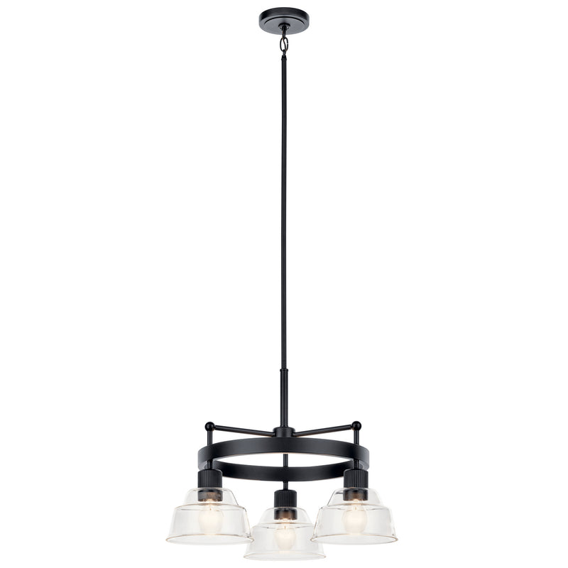 Kichler 52402BK Three Light Chandelier, Black