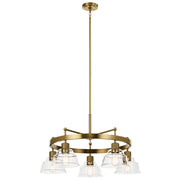 Kichler 52403BNB Five Light Chandelier, Brushed Brass