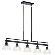 Kichler 52404BK Five Light Linear Chandelier, Black