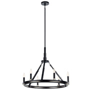 Kichler 52420BK Six Light Chandelier, Black