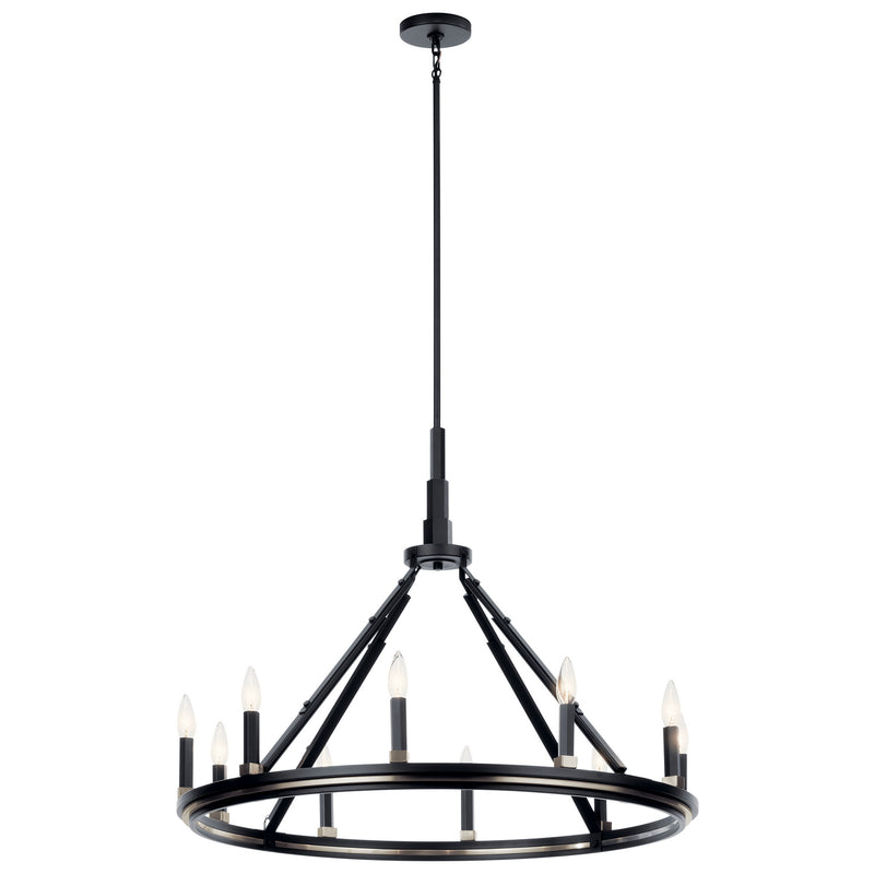 Kichler 52421BK Ten Light Chandelier, Black