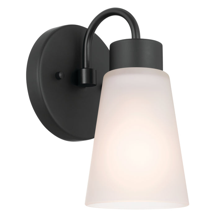 Kichler 52445BK Erma One Light Wall Sconce, Black Main Image.jpg