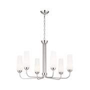 Kichler 52480PN Six Light Chandelier, Polished Nickel