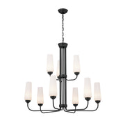 Kichler 52482BK Nine Light Chandelier, Black