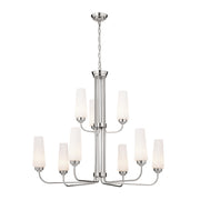 Kichler 52482PN Nine Light Chandelier, Polished Nickel
