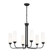 Kichler 52480BK Six Light Chandelier, Black