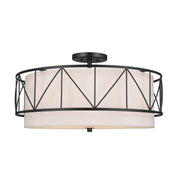 Kichler 52076BK Four Light Semi Flush Mount, Black