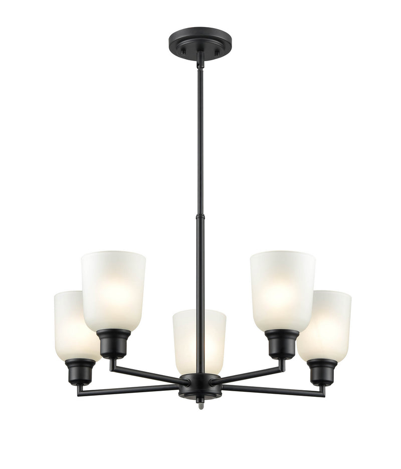 Millennium 2815-MB Amberle Five Light Chandelier, Matte Black Main Image.jpg