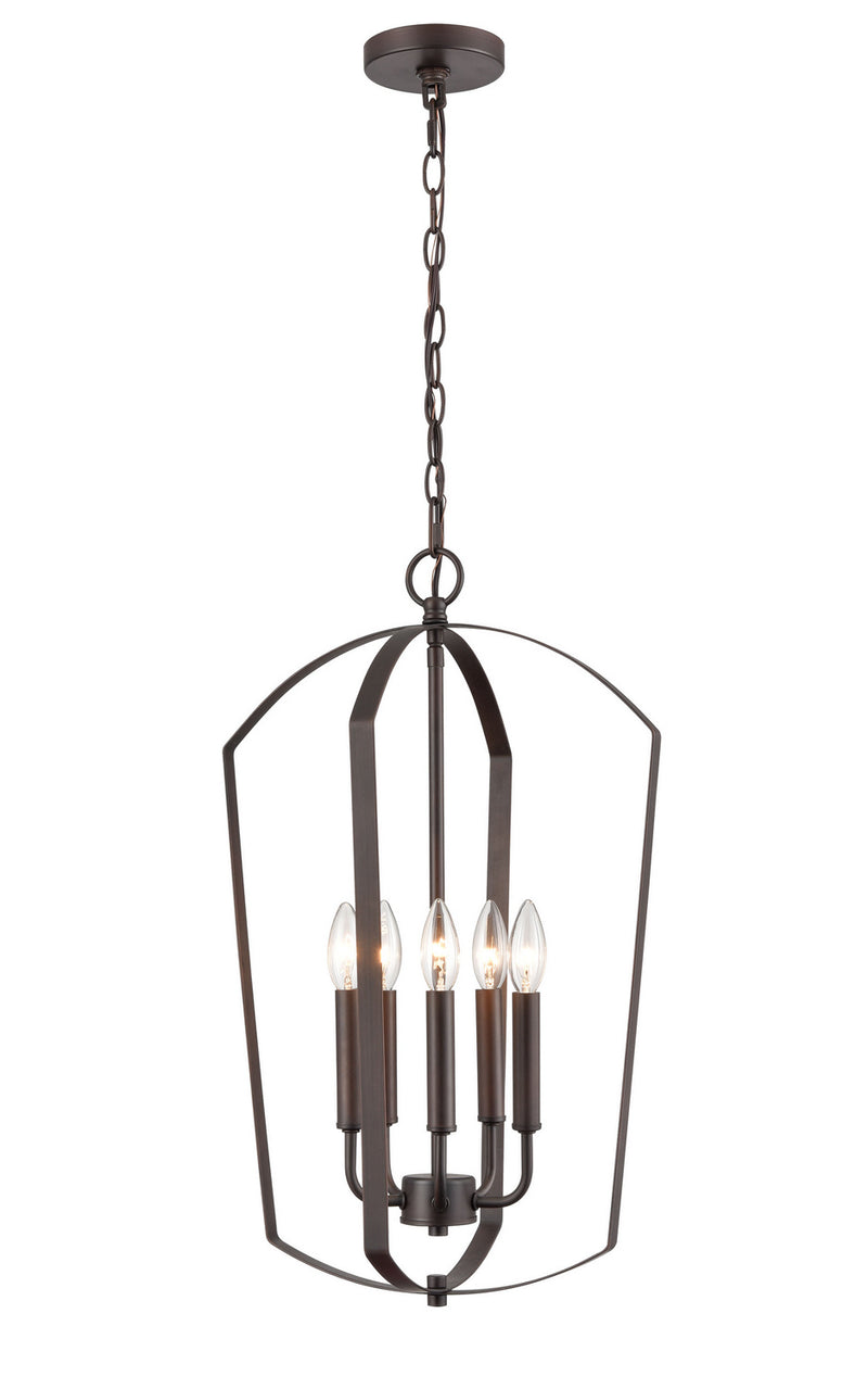 Millennium 9825-RBZ Ivey Lake Five Light Pendant, Rubbed Bronze Main Image.jpg