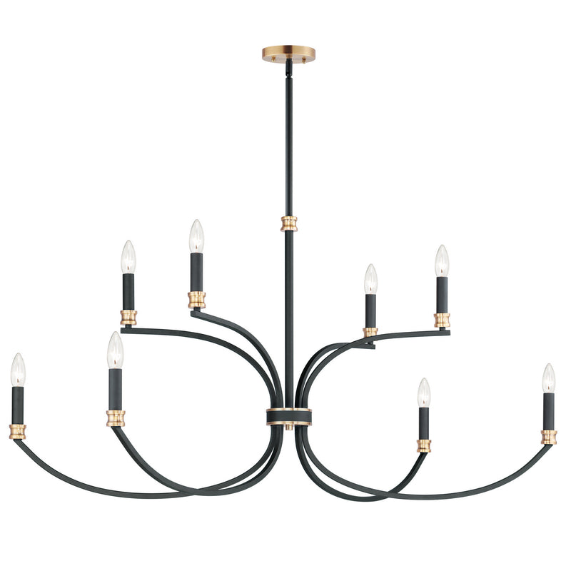 Maxim 11378BKAB Charlton Eight Light Chandelier, Black / Antique Brass Main Image.jpg