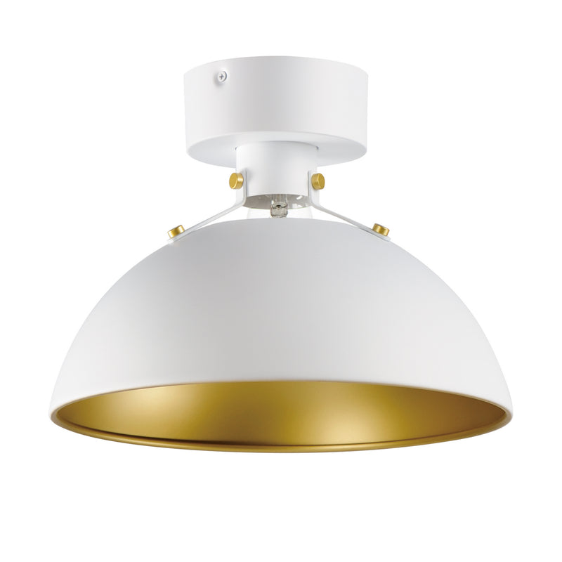 Maxim 12040WTSBR Dawn One Light Flush Mount, White/Satin Brass Main Image.jpg