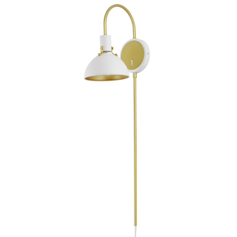 Maxim 12041WTSBR Dawn One Light Wall Sconce, White/Satin Brass Main Image.jpg