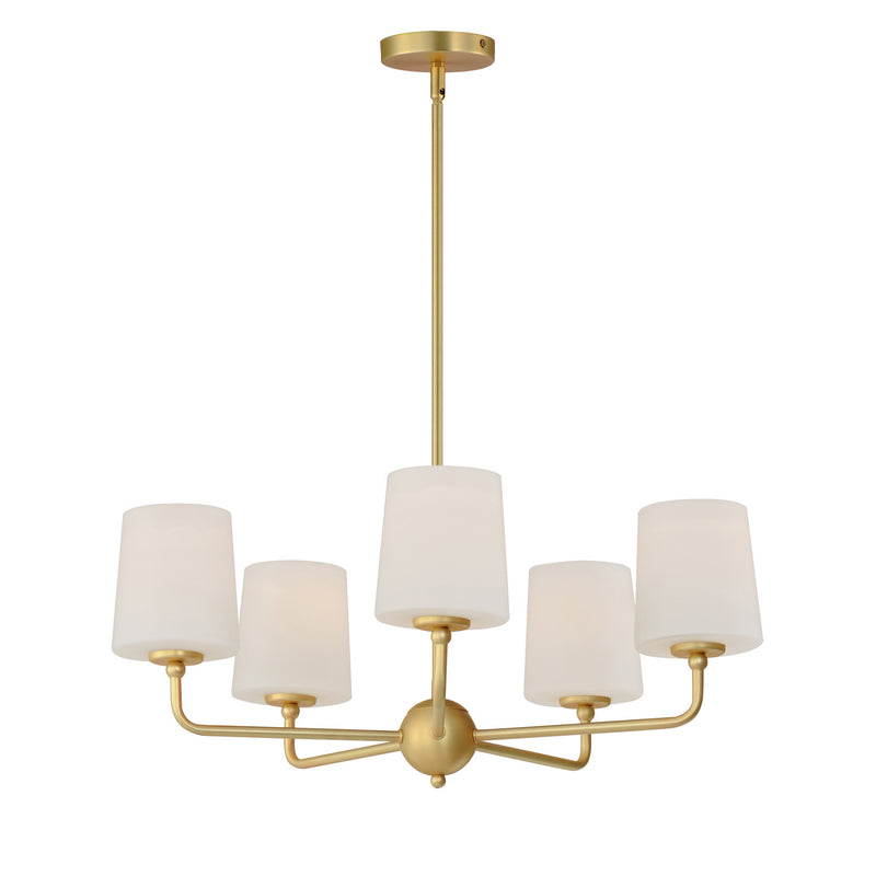 Maxim 12095SWSBR Bristol Five Light Chandelier, Satin Brass Main Image.jpg