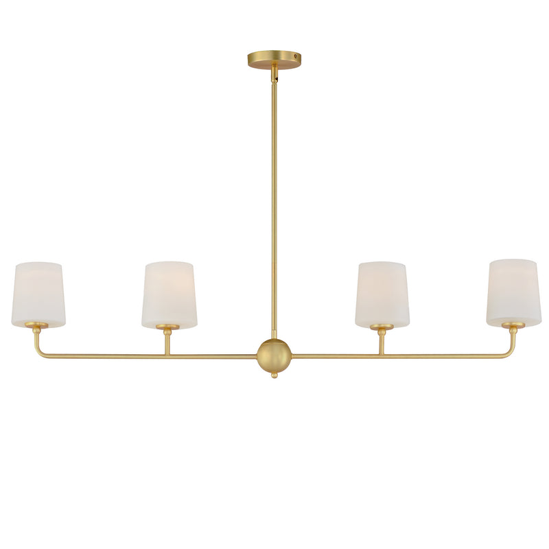 Maxim 12097SWSBR Bristol Four Light Linear Chandelier, Satin Brass Main Image.jpg