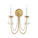 Maxim 12161GL/CRY Plumette Two Light Wall Sconce, Gold Leaf Main Image.jpg