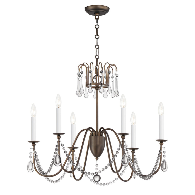 Maxim 12166CHB/CRY Plumette Six Light Chandelier, Chestnut Bronze Main Image.jpg