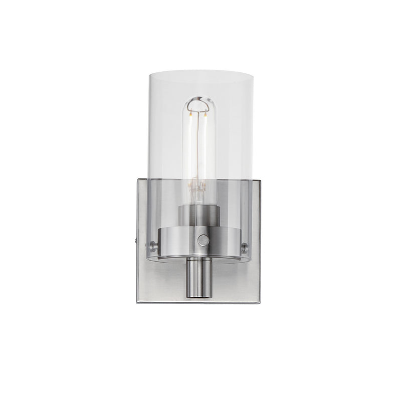 Maxim 12401CLSN Pinn One Light Wall Sconce, Satin Nickel Main Image.jpg