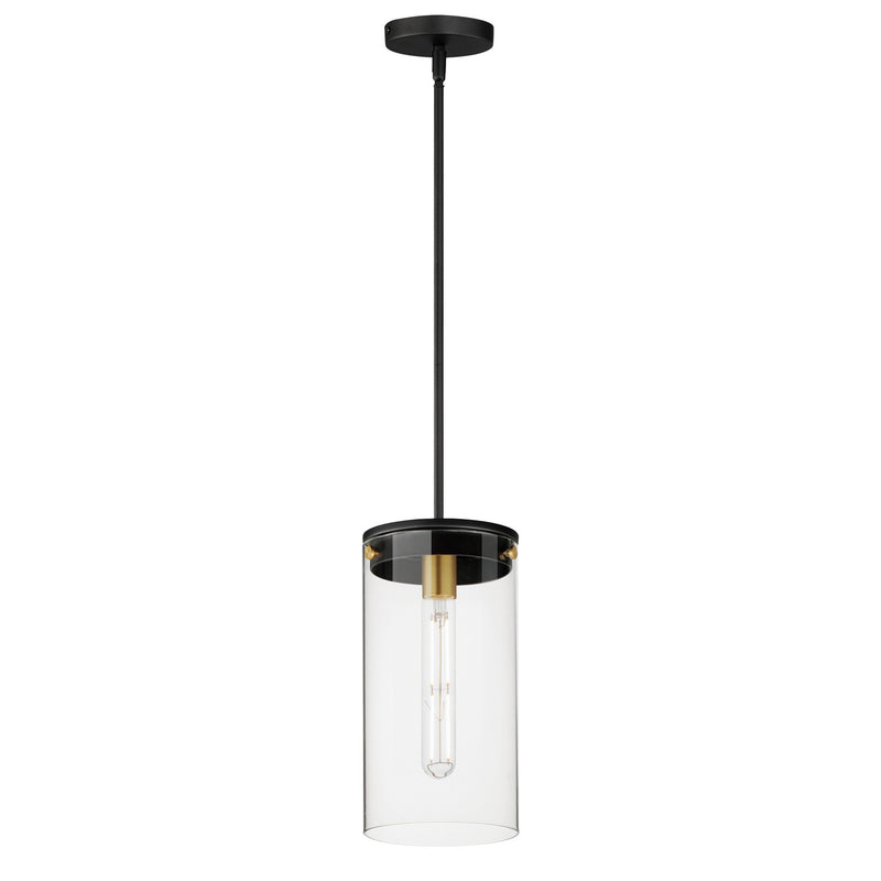 Maxim 12408CLBKSBR Pinn One Light Pendant, Black / Satin Brass Main Image.jpg