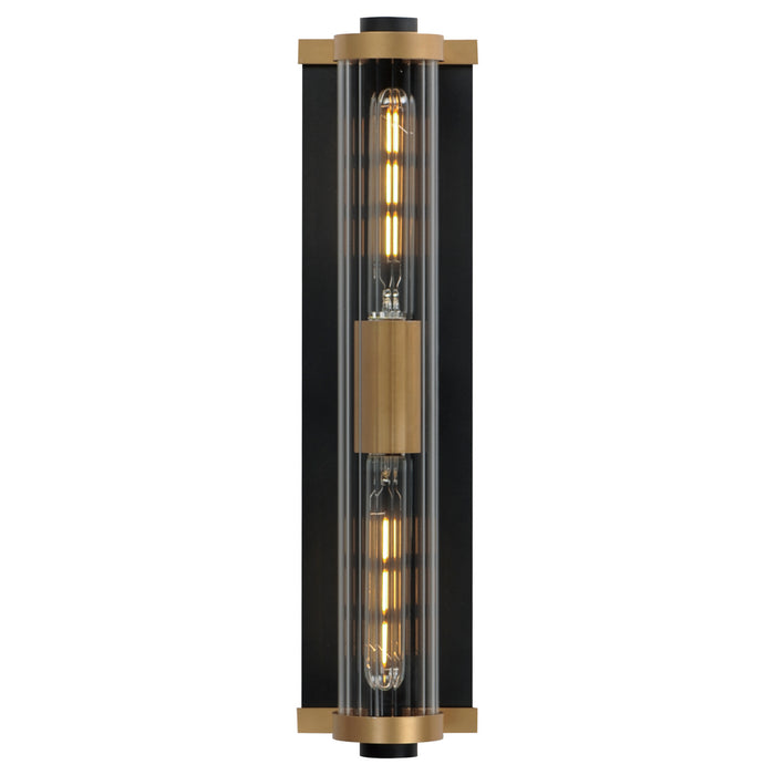 Maxim 16122CRBKAB Opulent Two Light Outdoor Wall Sconce, Black / Antique Brass Main Image.jpg