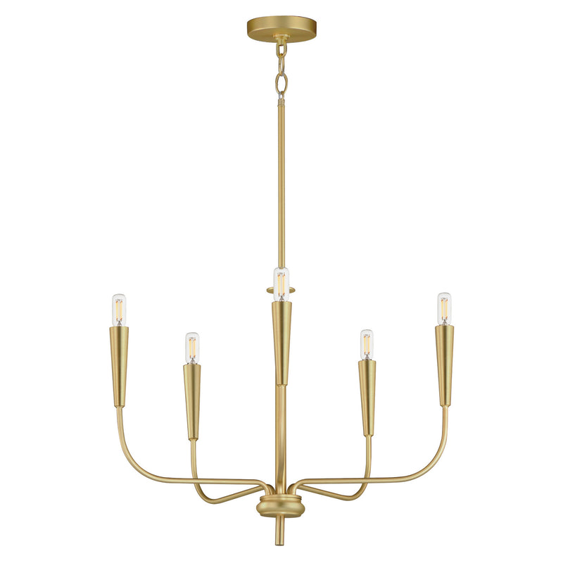 Maxim 24815SBR Vela Five Light Chandelier, Satin Brass Main Image.jpg