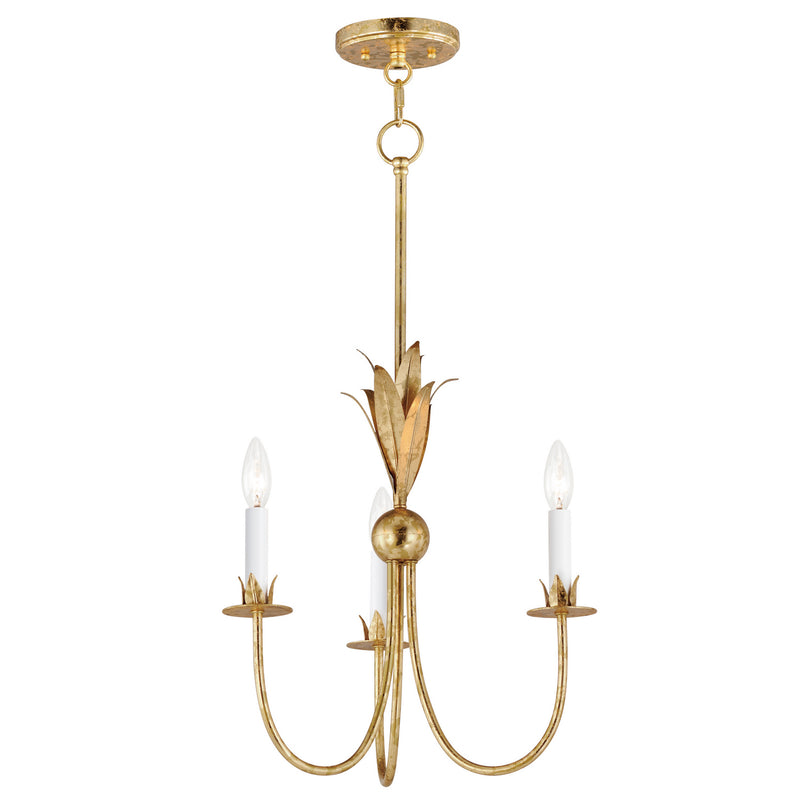 Maxim 2883GL Paloma Three Light Chandelier, Gold Leaf Main Image.jpg