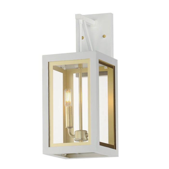 Maxim 30054CLWTGLD Neoclass Two Light Outdoor Wall Sconce, White/Gold Main Image.jpg