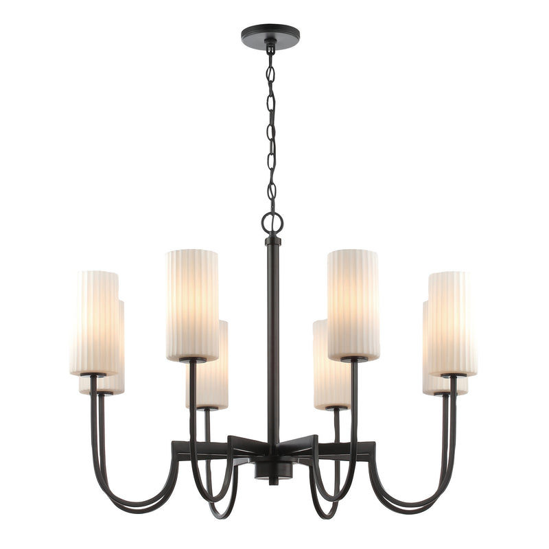 Maxim 32008SWBK Town and Country Eight Light Chandelier, Black Main Image.jpg