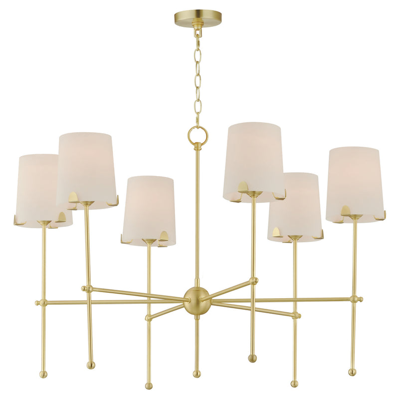 Maxim 32366WTSBR Huntington Six Light Chandelier, Satin Brass Main Image.jpg