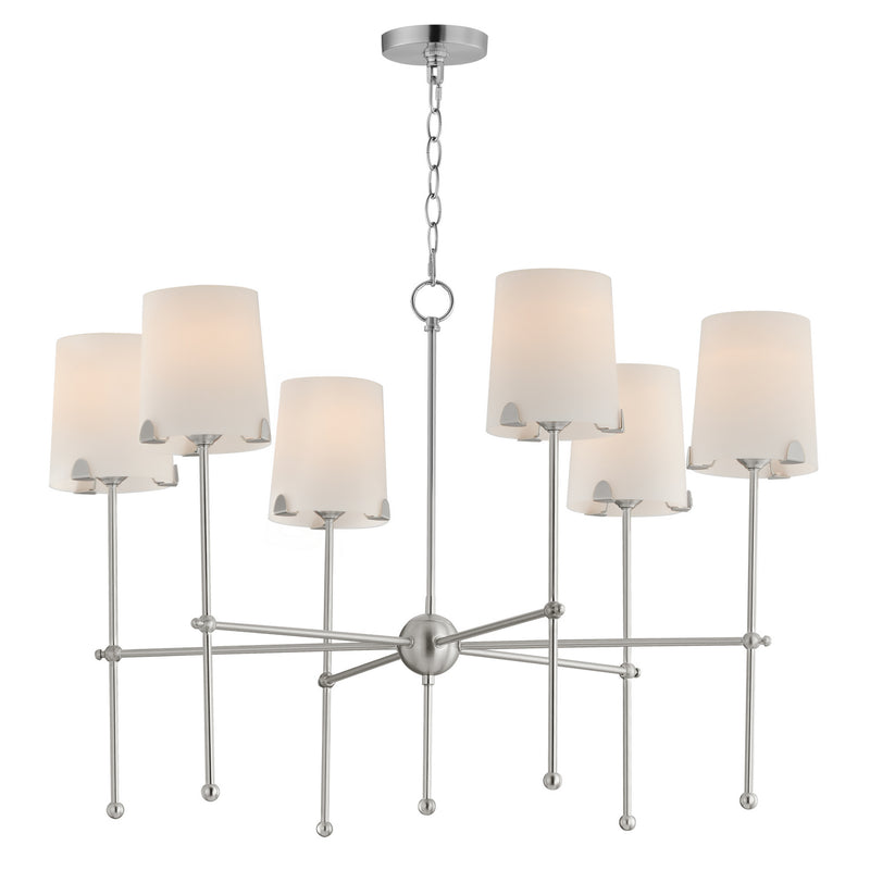 Maxim 32366WTSN Huntington Six Light Chandelier, Satin Nickel Main Image.jpg