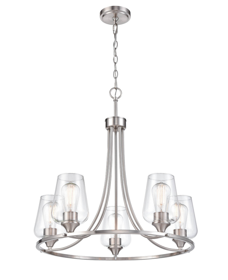 Millennium 9725-BN Ashford Five Light Chandelier, Brushed Nickel Main Image.jpg