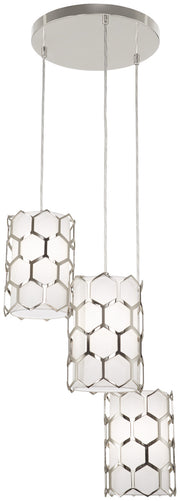 George Kovacs P1893-613 Missing Link Three Light Pendant, Polished Nickel Main Image.jpg