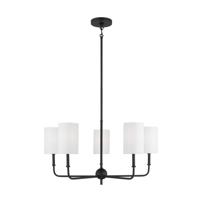 Visual Comfort Studio 3109305-112 Foxdale Five Light Chandelier, Midnight Black Main Image.jpg