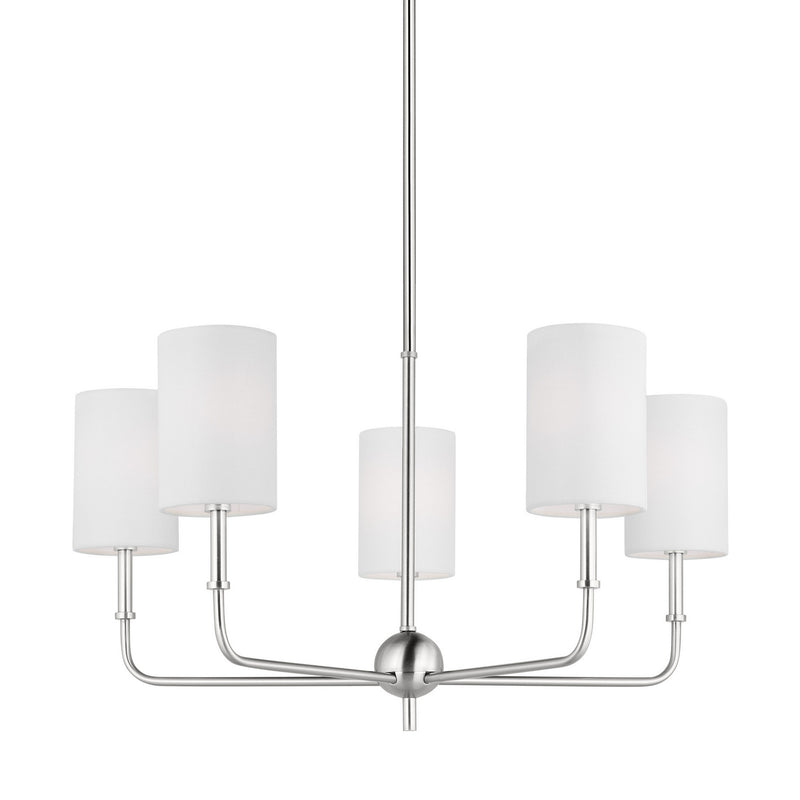 Visual Comfort Studio 3109305-962 Foxdale Five Light Chandelier, Brushed Nickel Alternate Image.jpg