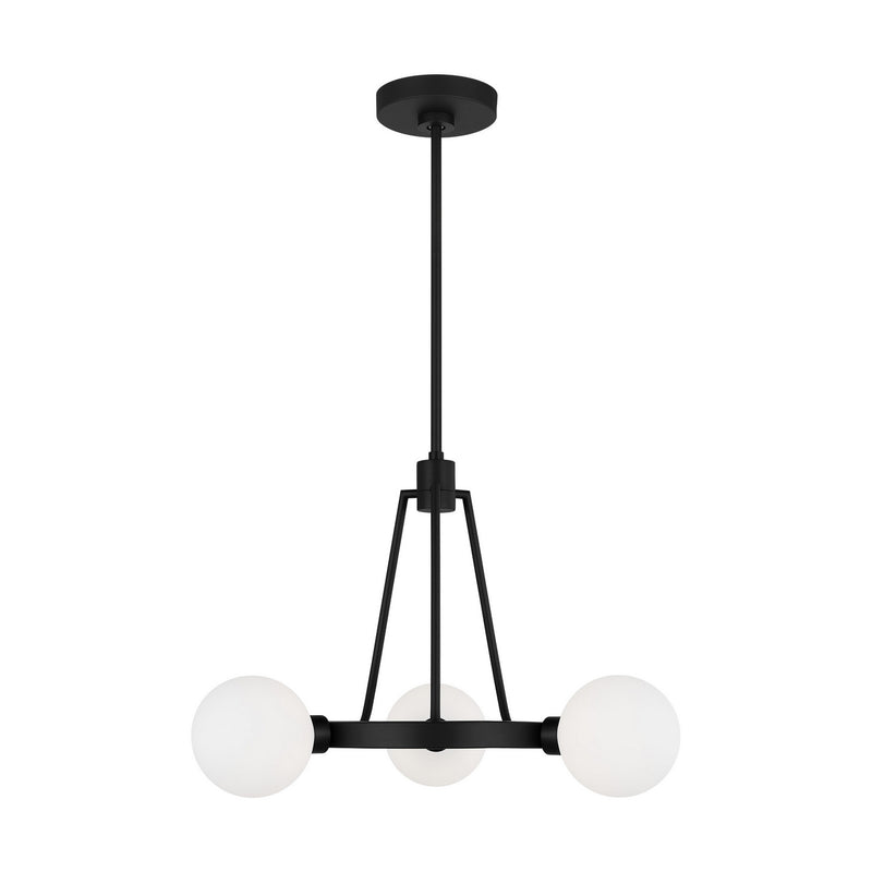 Visual Comfort Studio 3161603-112 Clybourn Three Light Chandelier, Midnight Black Main Image.jpg