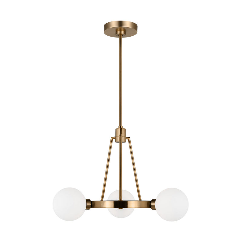Visual Comfort Studio 3161603-848 Clybourn Three Light Chandelier, Satin Brass Main Image.jpg