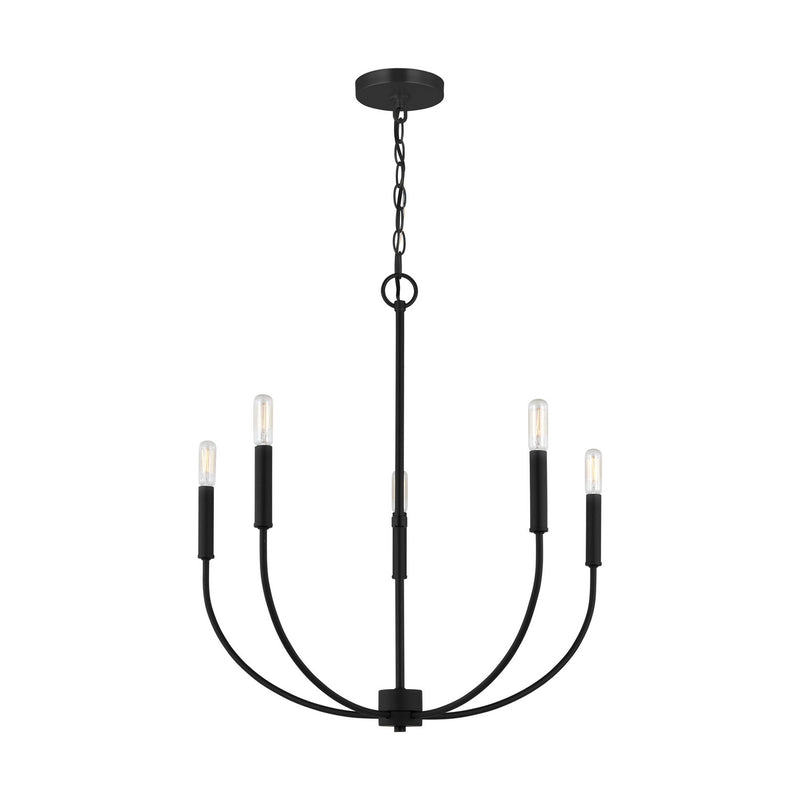 Visual Comfort Studio 3167105-112 Greenwich Five Light Chandelier, Midnight Black Alternate Image.jpg