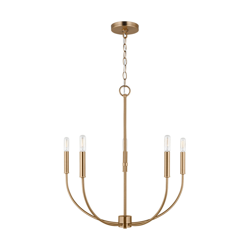Visual Comfort Studio 3167105-848 Greenwich Five Light Chandelier, Satin Brass Alternate Image.jpg