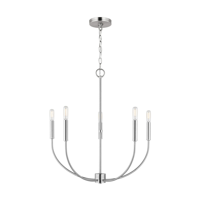 Visual Comfort Studio 3167105-962 Greenwich Five Light Chandelier, Brushed Nickel Alternate Image.jpg