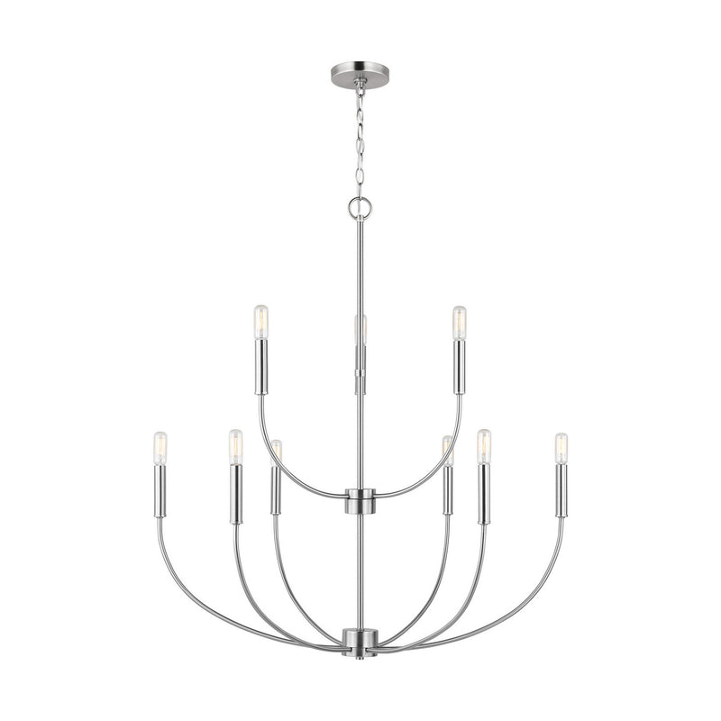 Visual Comfort Studio 3167109-962 Greenwich Nine Light Chandelier, Brushed Nickel Alternate Image.jpg
