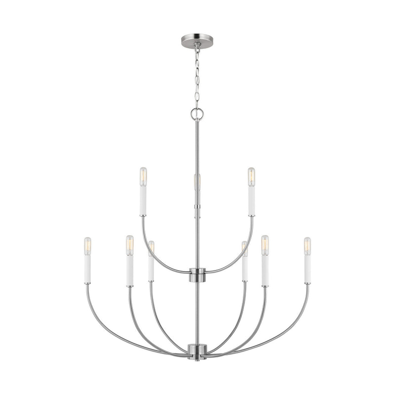 Visual Comfort Studio 3167109-962 Greenwich Nine Light Chandelier, Brushed Nickel Main Image.jpg