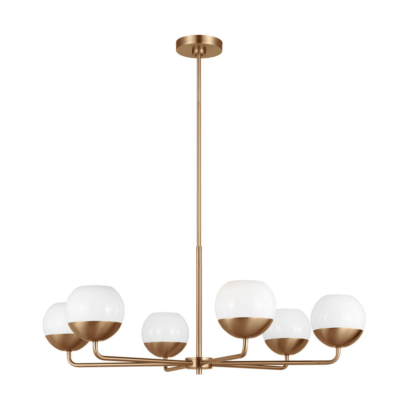 Visual Comfort Studio 3168106-848 Alvin Six Light Chandelier, Satin Brass Alternate Image.jpg