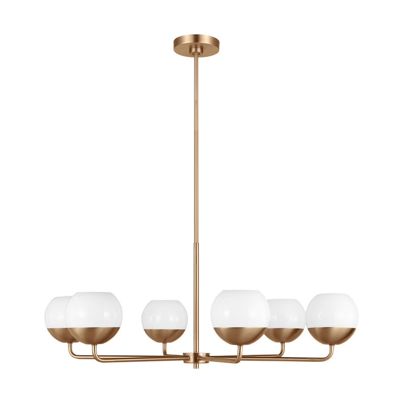 Visual Comfort Studio 3168106-848 Alvin Six Light Chandelier, Satin Brass Main Image.jpg