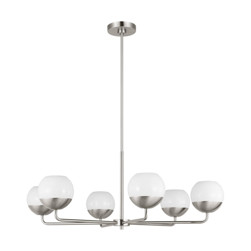 Visual Comfort Studio 3168106-962 Alvin Six Light Chandelier, Brushed Nickel Alternate Image.jpg