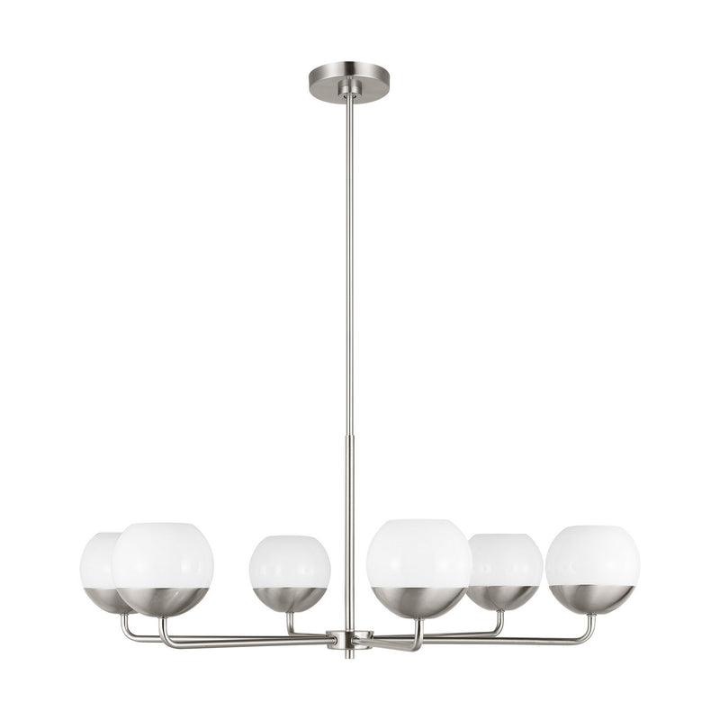 Visual Comfort Studio 3168106-962 Alvin Six Light Chandelier, Brushed Nickel Main Image.jpg
