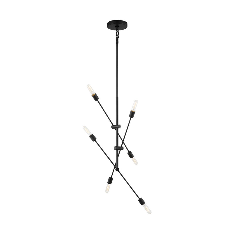 Visual Comfort Studio 3200506-112 Axis Six Light Chandelier, Midnight Black Main Image.jpg